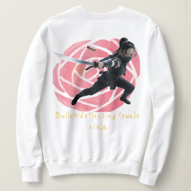 Sweatshirt Bullet-deflecting female ninja (Design dos)