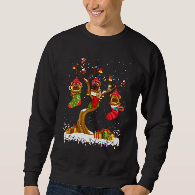 Sweatshirt Bullmastiff en chaussettes Noël (Devant)