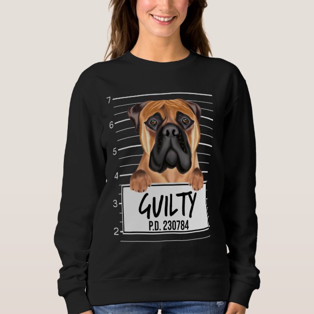 Sweatshirt Bullmastiff Photo D'identité Chien Coupable (Devant)