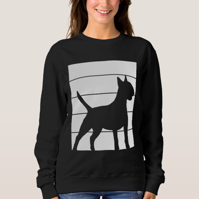 Sweatshirt Bullterrier Silhouette Rétro Vintage (Devant)
