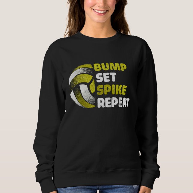 Sweatshirt Bump Set Spike Repeat Golden Volleyball Gameday (Devant)