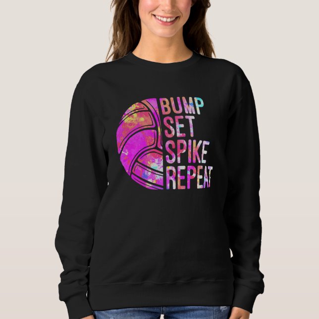 Sweatshirt Bump Set Spike Répéter Volleyball Lover Girls Athl (Devant)