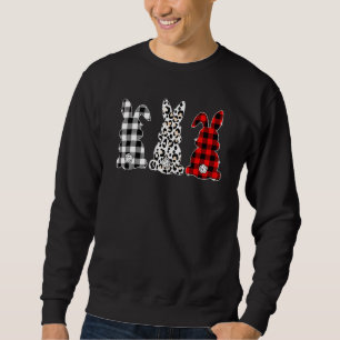 Sweatshirt Bunny Buffalo Red Plaid Empreinte de léopard Joyeu