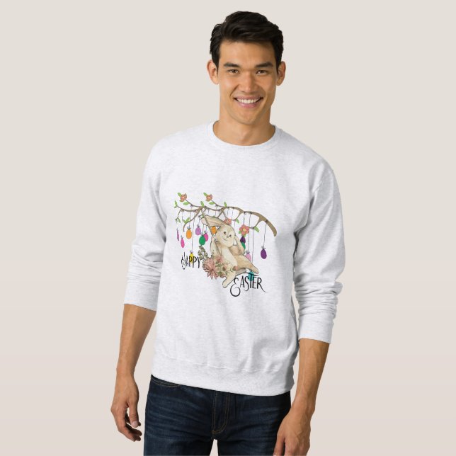 Sweatshirt Bunny célèbre la fête de Pâques (Devant entier)