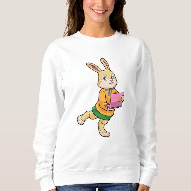Sweatshirt Bunny comme secrétaire avec ordinateur portable (Devant)