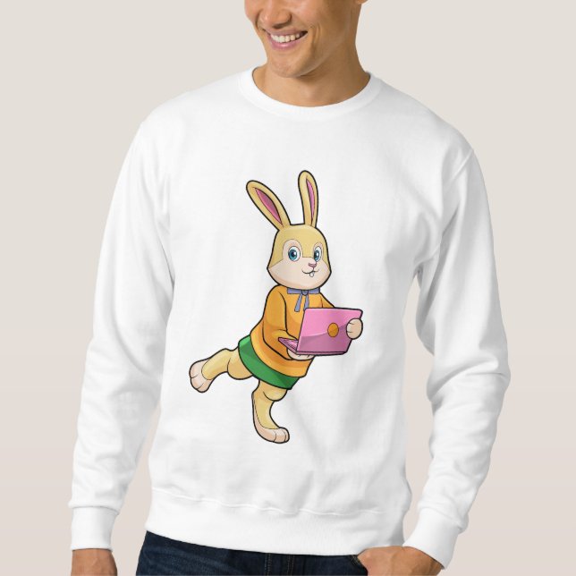 Sweatshirt Bunny comme secrétaire avec ordinateur portable (Devant)
