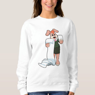 Sweatshirt Bunny comme secrétaire avec papier