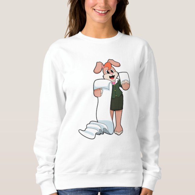Sweatshirt Bunny comme secrétaire avec papier (Devant)
