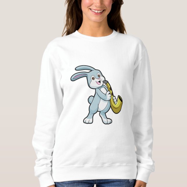 Sweatshirt Bunny en musique avec saxophone (Devant)