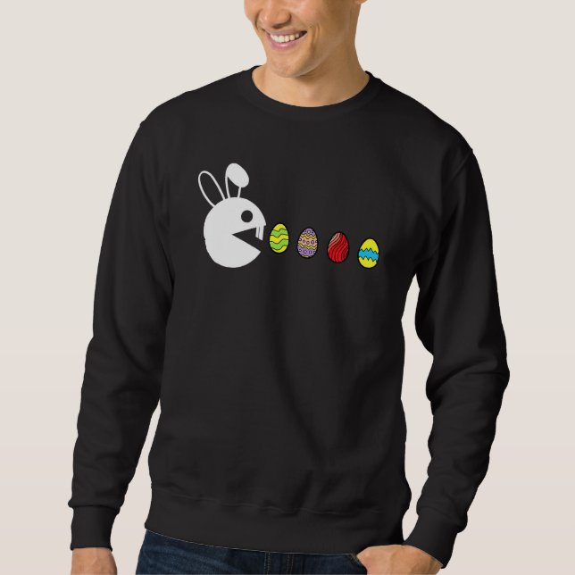 Sweatshirt Bunny Happy Easter Egg Chasse Vidéo Jeu Joueur (Devant)
