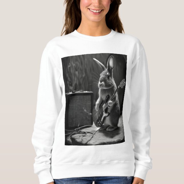 Sweatshirt Bunny Jouer une guitare (Devant)