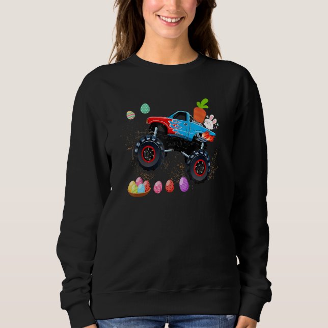 Sweatshirt Bunny Pâques équitation Monster Camion Cute Garçon (Devant)
