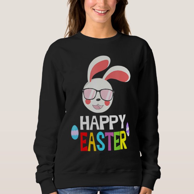 Sweatshirt Bunny Pastel Printemps Chasse Oeufs Rabbit Joyeux  (Devant)