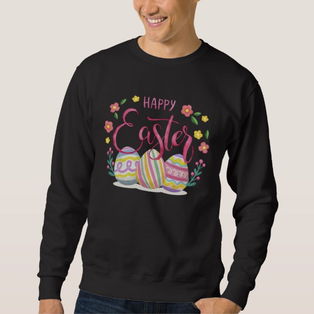 Sweatshirt Bunny Pastel Spring Hunt Eggs Rabbit Happy Easter  (Devant)
