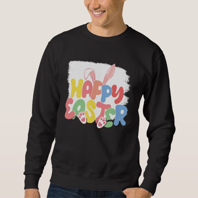Sweatshirt Bunny Spring Hunt Eggs Rabbit Happy Easter Day  2 (Devant)