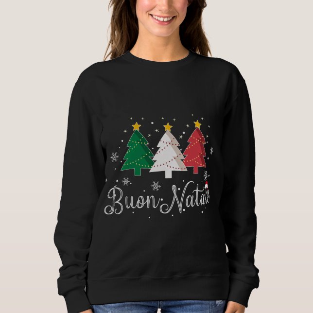 Sweatshirt Buon Natale Italien sapin de Noël - Noël (Devant)