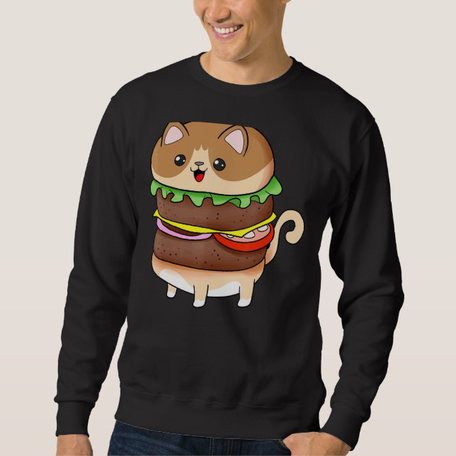 Sweatshirt Burger de chat de nourriture (Devant)