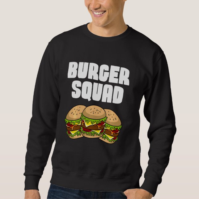 Sweatshirt Burger Drôle Pour Hommes Femmes Hamburger Cheesebu (Devant)
