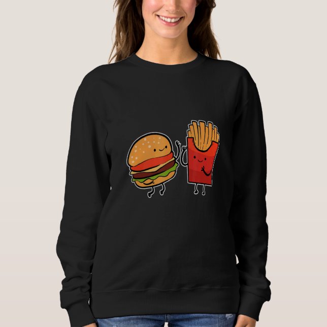 Sweatshirt Burger Fries Foody Et Flirt (Devant)