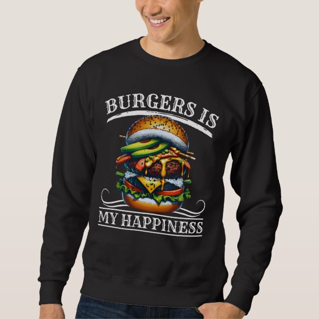Sweatshirt burgers est mon bonheur (Devant)