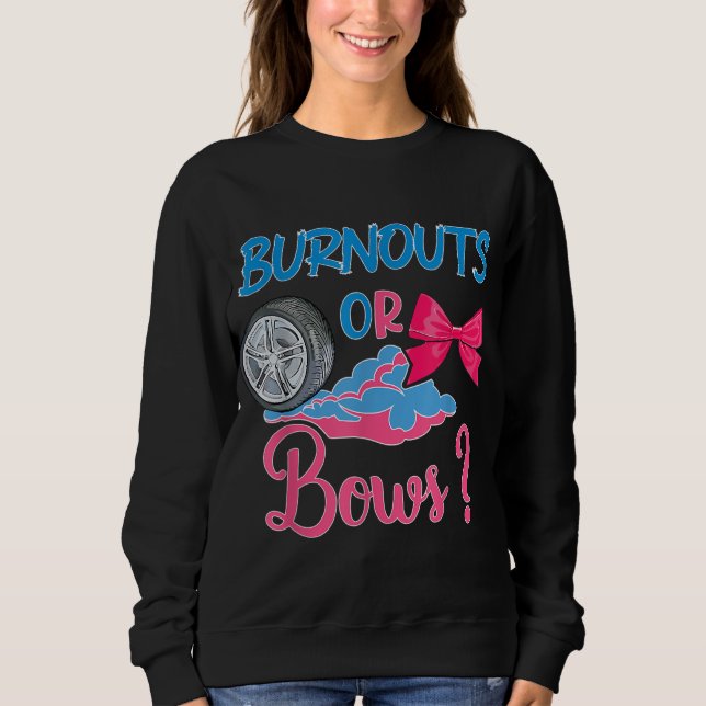 Sweatshirt Burnous ou Bows Genre Reveal party Idée pour maman (Devant)