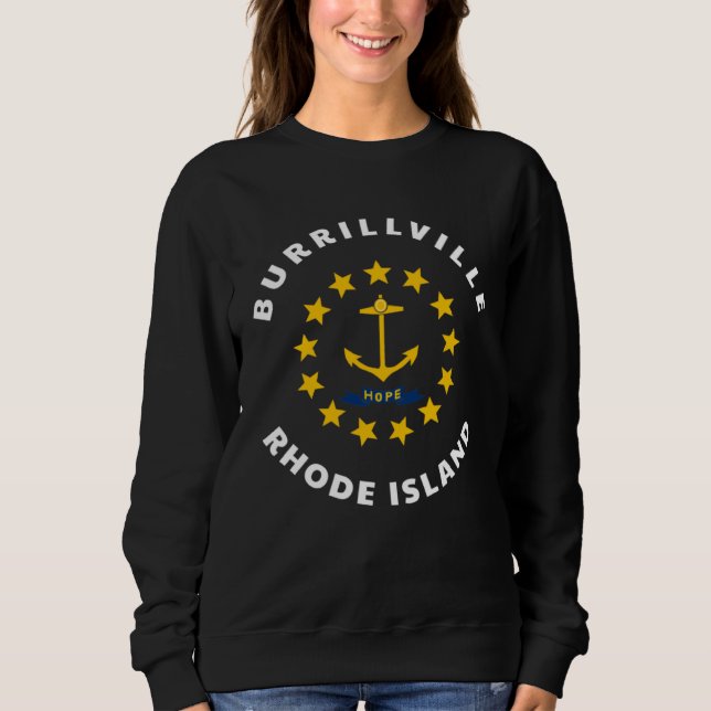 Sweatshirt Burrillville Rhode Island RI Flag Badge Roundlet S (Devant)