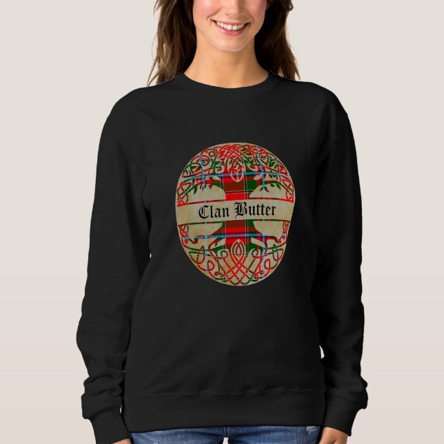 Sweatshirt Butter Clan Tartan Tree of Life Scottish Surname (Devant)