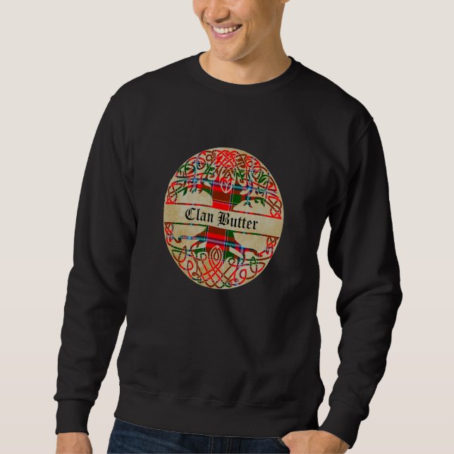 Sweatshirt Butter Clan Tartan Tree of Life Scottish Surname (Devant)