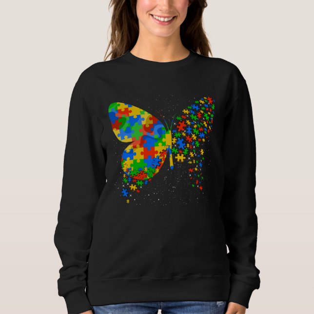Sweatshirt Butterfly Autism Awareness Men Women Kids Autism A (Devant)