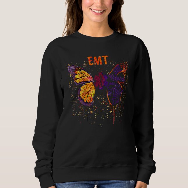 Sweatshirt Butterfly EMT She Believeds She Coulds So She Did (Devant)