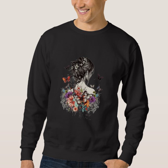 Sweatshirt Butterfly Girl Lady of Butterflies 6 (Devant)