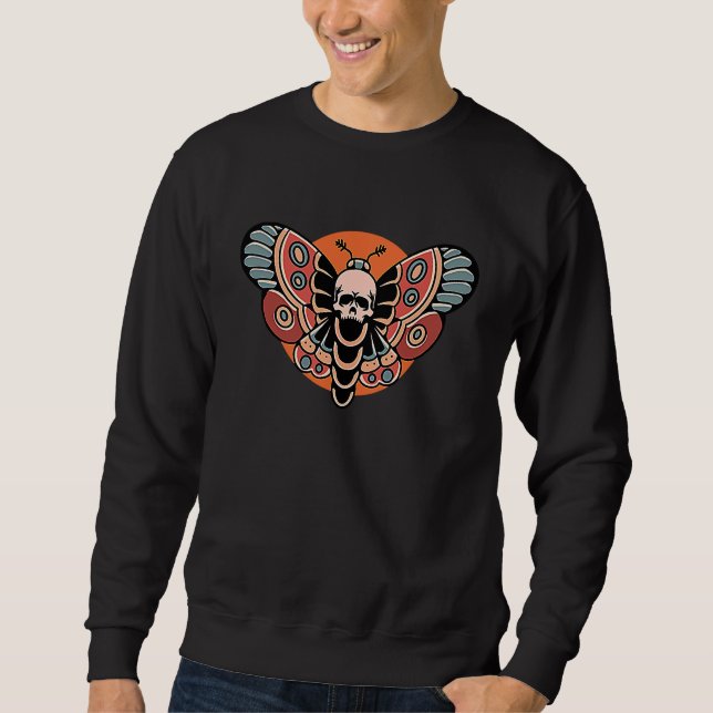 Sweatshirt Butterfly Grunge Fairycore Aesthetic Skeleton Skul (Devant)