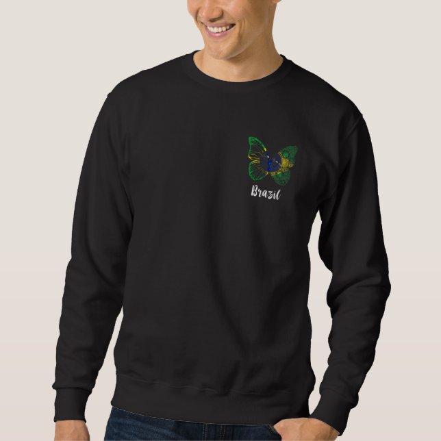 Sweatshirt Butterfly Hope Brazilian Flag Brasilian Brazil Fla (Devant)