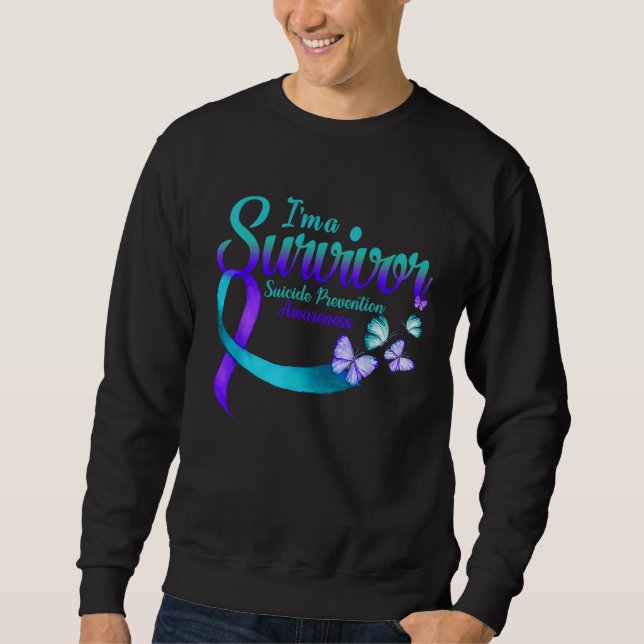 Sweatshirt Butterfly I'm A Survivor Suicide Prevention Awaren (Devant)