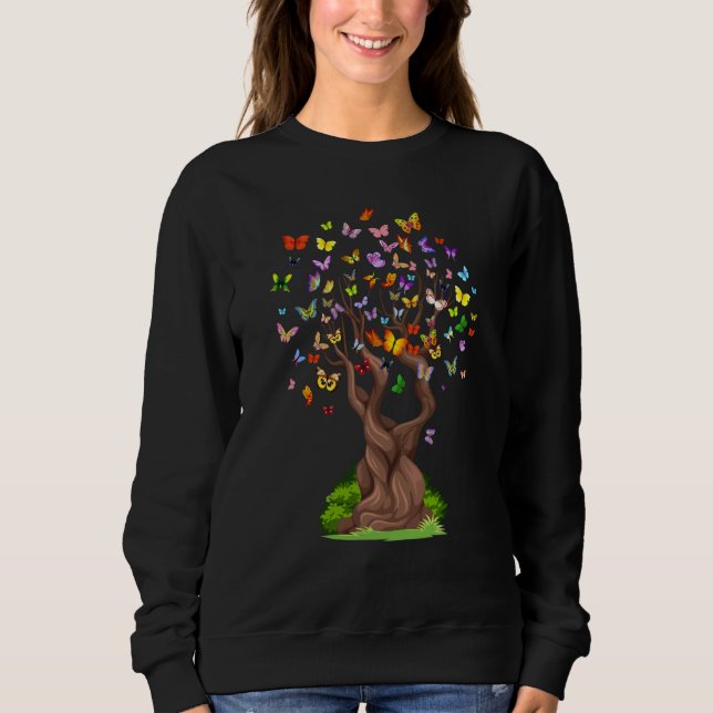 Sweatshirt Butterfly Tree Beautiful Nature Butterfly (Devant)
