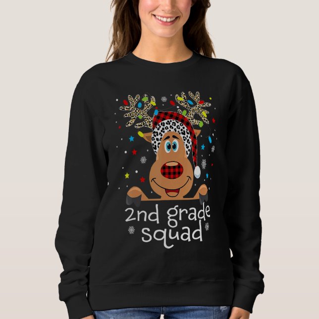 Sweatshirt C de 2e année à carreaux de renne Chapeau de Père  (Devant)