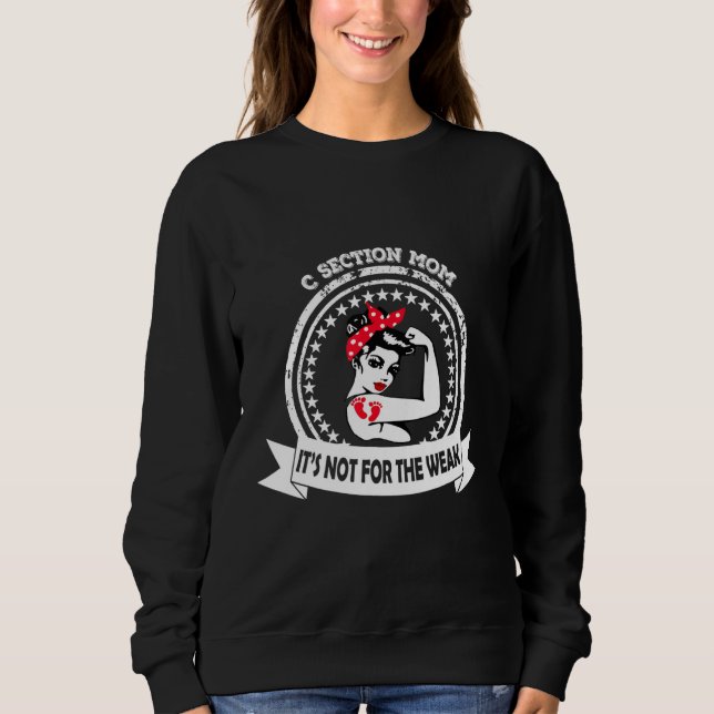 Sweatshirt C Section Maman Pas Pour Le Faible Red Messy Bun A (Devant)