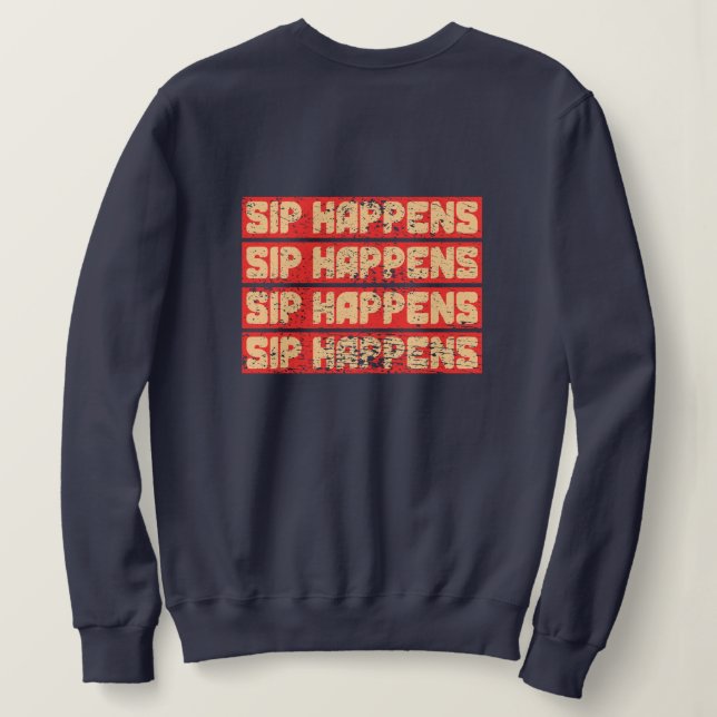 Sweatshirt Ça arrive en buvant – Funny Panda Boba Style Rétro (Design dos)