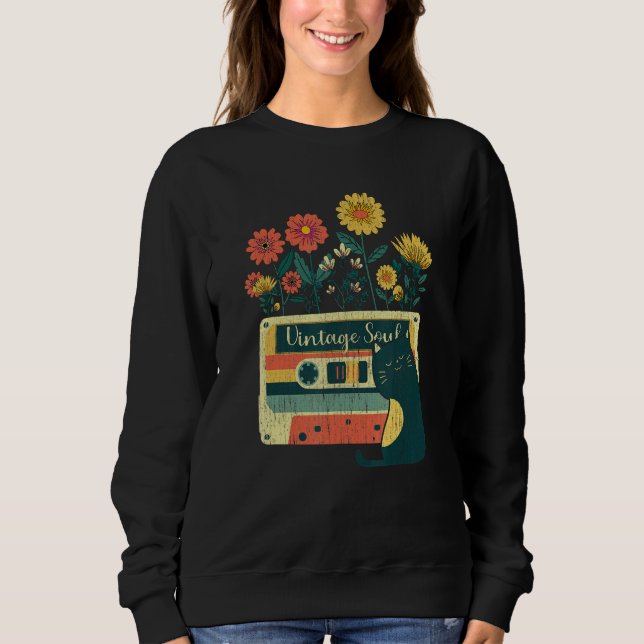 Sweatshirt Ca for Lady Retro Soul Flowers Wildflower (Devant)