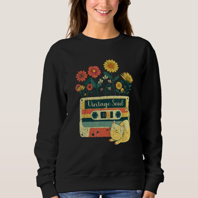 Sweatshirt Ca for woman Retro Soul Flowers Wildflower (Devant)