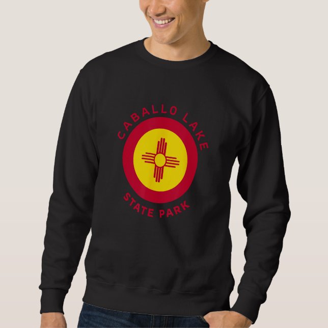 Sweatshirt Caballo Lake State Park New Mexico NM Flag Zia Sou (Devant)