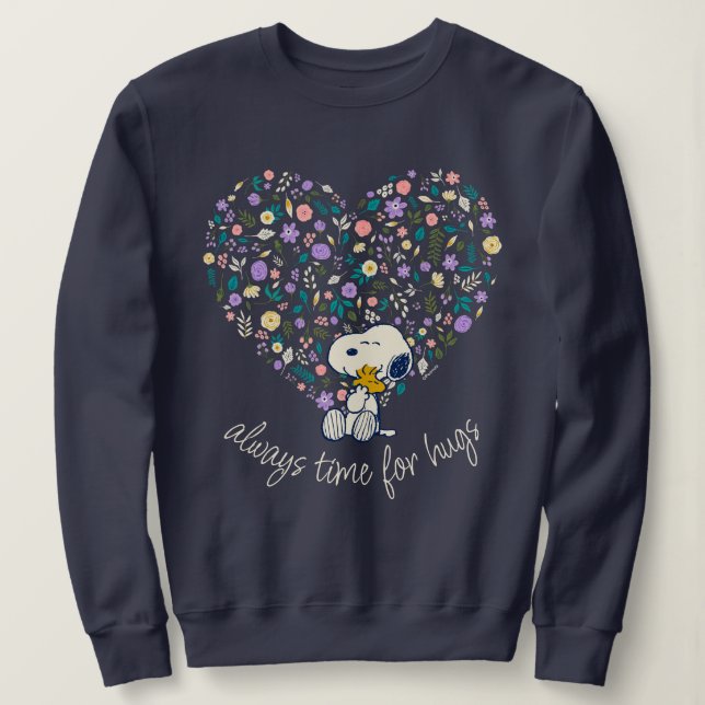 Sweatshirt cacahuètes en fleur | Snoopy Heart (Design devant)