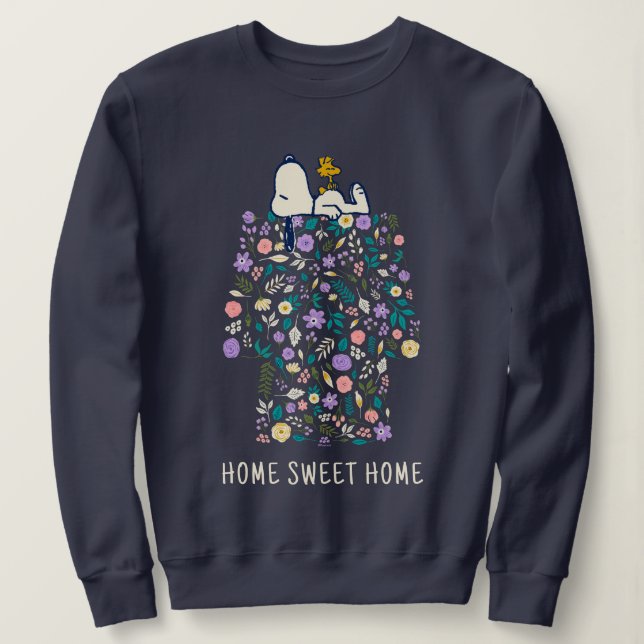 Sweatshirt cacahuètes en fleur | Snoopy's Doghouse (Design devant)