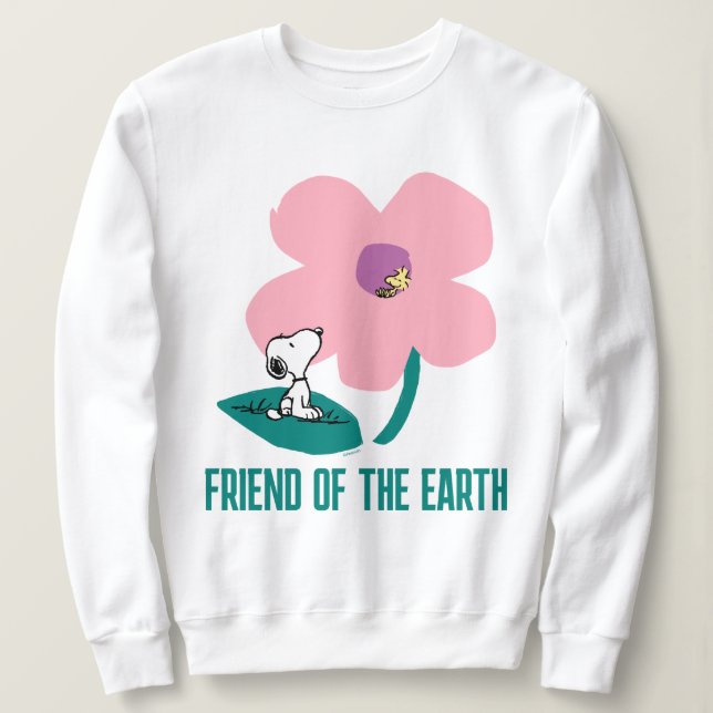 Sweatshirt cacahuètes | Illustration Nature Rose Flower (Design devant)