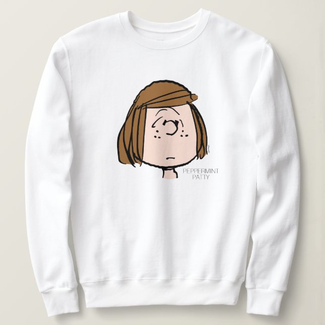 Sweatshirt cacahuètes | Peppermenthe Patty Face confuse (Design devant)