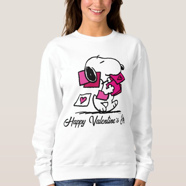 Sweatshirt cacahuètes | Saint Valentin | Snoopy Avec Valentin (Devant)