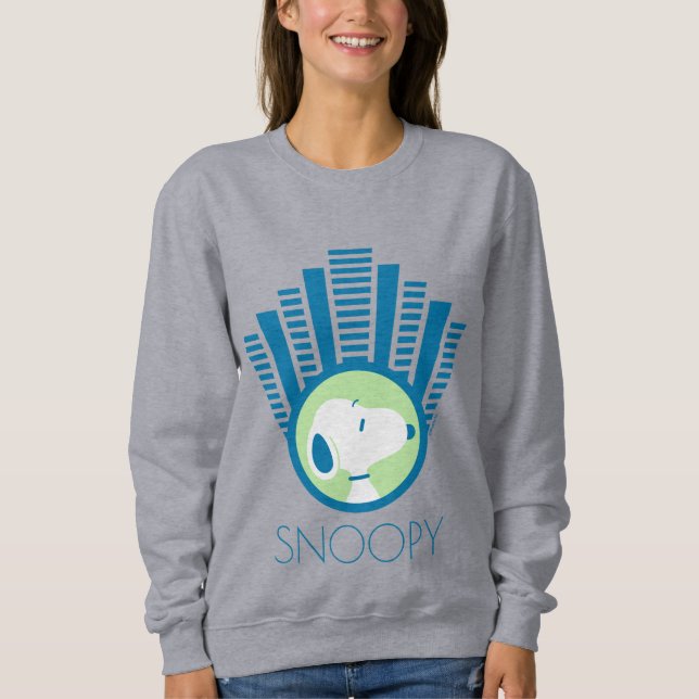 Sweatshirt cacahuètes | Snoopy Blue Deco Dreams (Devant)