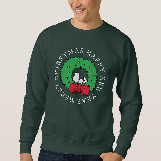 Sweatshirt cacahuètes | Snoopy Christmas Wreath (Devant)