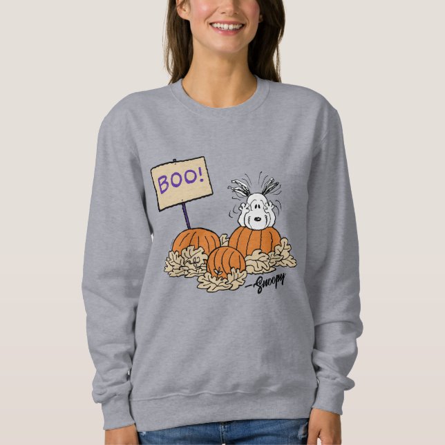 Sweatshirt cacahuètes | Snoopy Citrouille Patch Boo! (Devant)
