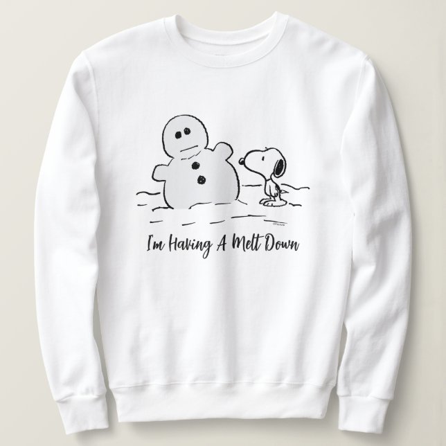 Sweatshirt cacahuètes | Snoopy Construit Un Snowman (Design devant)